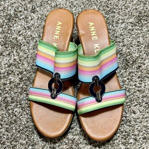 Anne Klein Multi-Colored Hadya Wedge Sandals Size 9